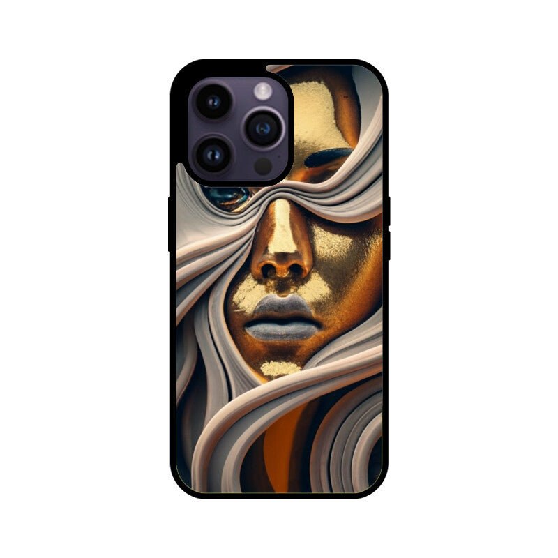 iPhone 15 - Radiance Redefined: A Golden Female's Face Glass Cover